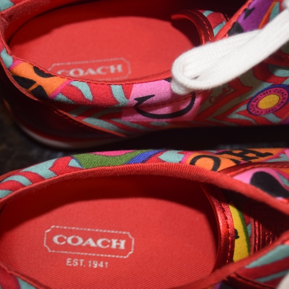 COACH BARRETT ZEBRA GRAFIT P 8M NIB RED - Picture 7 of 8